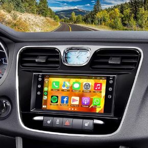 Car Radio Stereo for Chrysler 200 2011 2012 2013 2014, 4GB RAM + 64GB ROM 7" HD Touchscreen Car Stereo – Android 12, Wireless CarPlay & Android Auto, GPS & Bluetooth, Back-up Camera, FM Radio