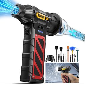 Duster الهواء المضغوط الكهربائي - 150،000 دورة في الدقيقة منفاخ هواء اللاسلكي مع قاطع الطوارئ ومطرقة ، ومروحة توربو 8000 مللي أمبير في الساعة ، مثالية للوحة المفاتيح/الكمبيوتر/السيارة/المنزل/الخارجي/التخييم