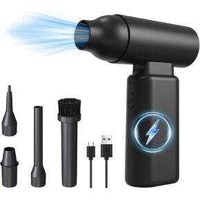 Duster Air Air مضغوط ، 3-GEAR إلى 67000 دورة في الدقيقة محمولة USB قابلة للشحن محرك بدون فرش منخفض الضوضاء DUTER