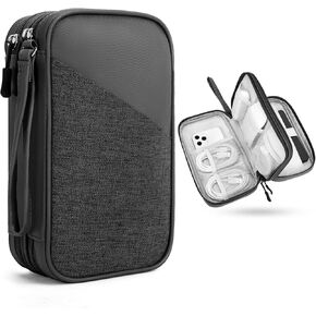 FYY Electronic Organizer, Large Travel Cable Organizer Bag Electronic Accessories Carry Case Pouch Portable Waterproof Double Layers All-in-One Storage Bag for Cable, Cord, Charger, Black