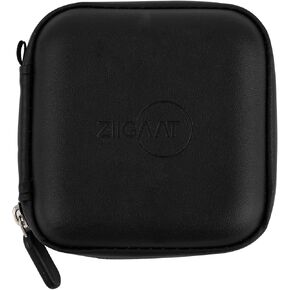 Linsoul ZiiGaat Square Earbud Case, Portable Wired Earphone Carrying Case, Waterproof Leather Storage Bag for KZ ZS10 PRO, SIMGOT EM6L, 7Hz Zero:2,TANGZU Wan’er S.G and Zonie (Black)