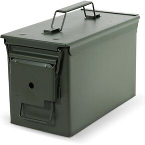 Ammo Can - Solid Steel Metal Military Metal Ammo Box with Airtight Sealed Lid to Protect Ammunition and Gear