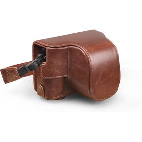 MegaGear MG1980 Ever Ready Genuine Leather Camera Case Compatible with Fujifilm X Series X-E4 - Brown