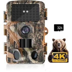 Trail Camera - 4K 48MP Game Camera with 0.05s Trigger Motion Activated Hunting Camera,Durable Materials,IP66 Waterproof,Night Vision,130 Wide-Angle for Capturing Wildlife in Stunning Detail