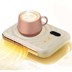 2 in 1 Household Heater Office Desk Constant Temperature, Mug Warmer for Coffee, Multi-Function Space Heaters with Constant Temperature, Smart Cup Warmer for Heating Coffee, Milk and Hot Chocolate