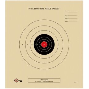 50 Foot Slow Fire Pistol Target Official NRA Target B-2