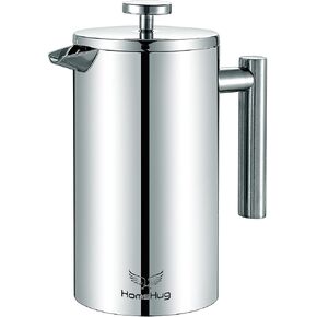French Press Coffee Maker – Stainless Steel French Press, 34 ounce/1000ml Capacity