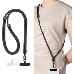 Phone Lanyard Crossbody with 2 Phone Tabs, Adjustable Phone Strap for All Phones, Universal Cell Phone Neck lanyard