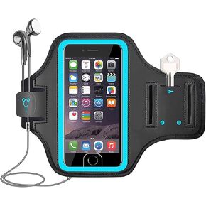 Waterproof Cell Phone Armband, 6.8 Inch x 3.2 Inch Enlarge Phone Bag Phone for Running, Footing, Sports and Mountaineering (Blue)