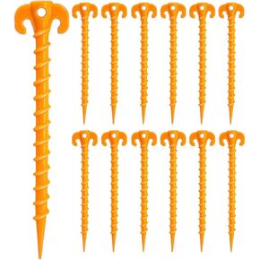 12 Packs of Reusable Tent Piles,Stakes for Inflatables 7.9 inch Heavy Duty Stakes Novelty Portable Gound Stakes for Beach,Garden,Hiking