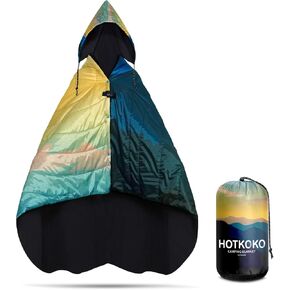 Wearable Hoodie Blanket,Hooded Camping Blanket Poncho Waterproof Windproof Fleece Camping Blanket Warm for Outdoor Camping, Picnic, Stadium, Sports, Beach, Car, Dogs