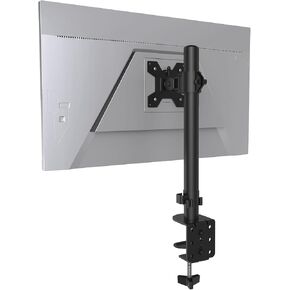 Single Monitor Stand for 13-27" Computer Screens up to 17.6lbs, Adjustable Heights and Angles, Desk Mount Stand with C-Clamp, VESA 75x75mm or 100x100mm, Black