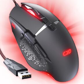 C300 Wired Gaming Mouse, RGB Backlit Gaming Mouse Ergonomic Gamer Mouse Adjustable Weights, 12800 DPI Adjustable & 7 Programmable Buttons, Computer Mouse Gaming Mice for Windows/Mac/Linux