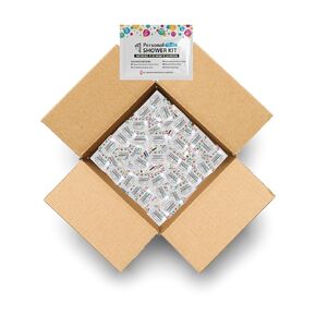 Compact Personal Shower Kit To-Go (Multi-Color) – Your Hygiene Companion for Travel, Gym, Camping | Shower on the Go | Shampoo, Soap, Towel. All in One (50)