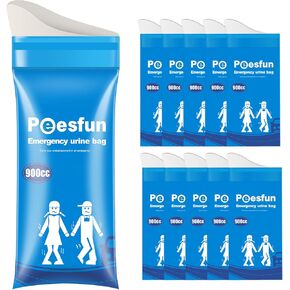 Portable Emergency Urinal Bag, 24 Pack Travel Urine Bag, 900ml Unisex Pee Bag, Resealable Disposable Urinal for car, Traffic Jams, Camping, Road Trips, Pregnant Women, Patients, Children