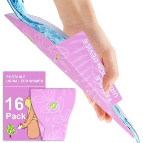 CEEZEN 16pcs Pee Funnel for Women - Portable Female Urinal Urination Device, Girl Pee Cup Standing Up, Disposable Mini Urine, for Travel, Camping Peeing, Hiking, Festival, Rave (M 85~155lbs)