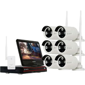 (2022 Upgraded Ver.) [8CH] Crystal Vision CVT808A-20WB 1080P Full HD Wireless Surveillance System NVR CCTV w/ 2TB HDD, Built-in Monitor & Router, 3MP Camera Auto Pair