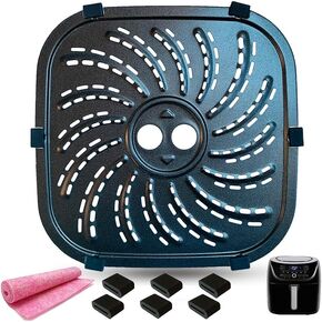 8QT Air Fryer Crisper Tray for PowerXL Vortex Pro Air Fryer Plus, Premium Nonstick Air Fryer Grill Crisper Plate Rack Grill Pan Insert Grate Grid Shelf for PowerXL 8QT Air Fryers, Dishwasher Safe