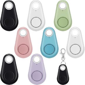 Flutesan 8 Pack Key Finder Locator Anti Lost GPS Tracker Wireless Anti Lost Alarm Sensor Device Finder Mini Pet GPS Tracker for Locating Phone Key Wallet Luggage Item Finder (Black)
