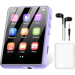 64GB Mp3 Player with Bluetooth 5.3 Pink, SWOFY M4 Music Player with 2.4" Touch Screen, HD Speaker FM Radio, Recording Support up 128GB
