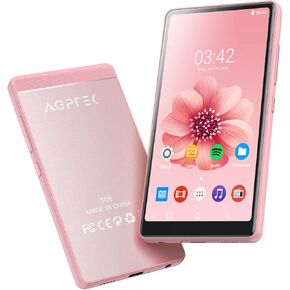 AGPTEK 40GB MP3 Player with Bluetooth and WiFi, 4'' Full Touch Screen MP4 Player with Spotify, Android Online Music Player with Speaker, FM Radio - Model: T05