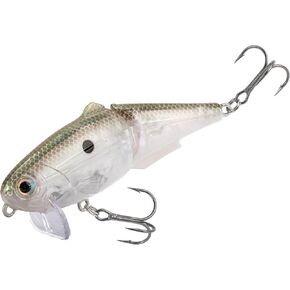 Strike King (HCWS2-568) Wake Shad Fishing Lure, Single Jointed Swimming Topwater Wakebait, 1-Ounce, Size 2 Treble Hooks, Green Gizzard Shad