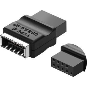 SinLoon USB 2.0 9Pin to Type-E Motherboard Header Extension Adapter USB 2.0 9-Pin Female to Type E Female Front Connector Converter USB Front Panel Adapter