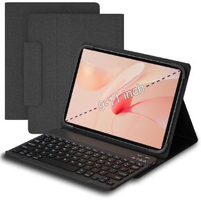 Universal Tablet Case with Keyboard for 9",9.7",10.1",10.2",10.4",10.5",10.9",11" Tablets, with Removable Wireless Bluetooth Keyboard for iPad, Samsung, Pixel, Other Tablet