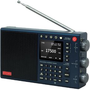 LC90 Multi-Band Smart Internet Radio WIFI/4G,AM/FM,LW & Portable Shortwave Radio Receiver with SSB Single Side Band,Bluetooth, Micro-SD,All World Radios,Digital Radio choyoung (Blue)