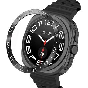 LDFAS for Galaxy Watch Ultra Bezel Cover 47mm, Bezel Ring Protector Adhesive Case (2024) Compatible for Samsung Galaxy Watch 7 Ultra,Black