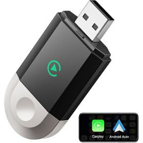 Mini Wireless Carplay Adapter for Apple (2024 Upgrade) Converts Wired to Wireless Car Play Dongle for iPhone, Wireless Plug & Play CarPlay for Cars from 2016 & for Apple iOS 10+ Android 11+