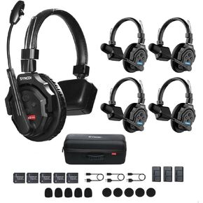 SYNCO XTALK X5 Wireless Headset Intercom System 2.4GHz Full Duplex 400 Meter Noise Cancellation Communication System for Live Streaming Movie Shoot Team Communication (XTALK X5)