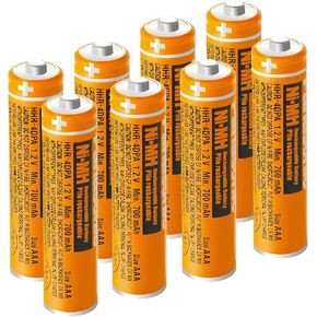 6 Pack NI-MH AAA Rechargeable Battery for Panasonic, 1.2V 700mah HHR-4DPA AAA Batteries for Panasonic Cordless Phones, Remote Controls, Electronics
