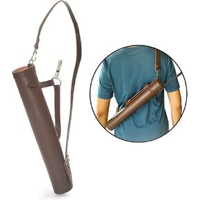 Scorpion Archery Back Arrow Quiver - Genuine Leather Arrow Case - Traditional Handmade Archery Quiver for Hunting & Target Practicing - Adjustable Lightweight & Comfortable Cow Leather