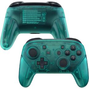 eXtremeRate Emerald Green Faceplate Backplate Handles for Nintendo Switch Pro Controller, DIY Replacement Grip Housing Shell Cover for Nintendo Switch Pro - Controller NOT Included