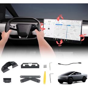 Screen Swivel Mount Tesla Cybertruck Accessories 2023-2025 Original Screen Center Console Navigation 4 Way Rotation Adjustment Screen Rotating Holder