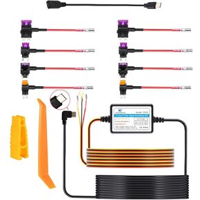 DUOYONG Dash Cam Hardwire Kit Converts 12V-24V to 5V Type C USB Hardwire Kit for Dash Camera, Add a Circuit Fuses, Low Voltage Protection (11.5FT)