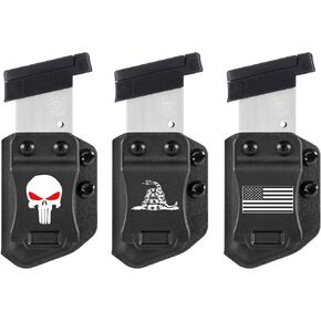 Universal 3PC 9mm/.40 Single Stack IWB/OWB Mag Carrier Magazine Holster Pouch with Pattern