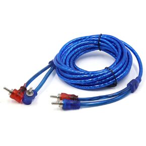 uxcell Blue 14.7 Ft Length Double Shielded RCA Stereo Audio Interconnect Cable Wire for Car