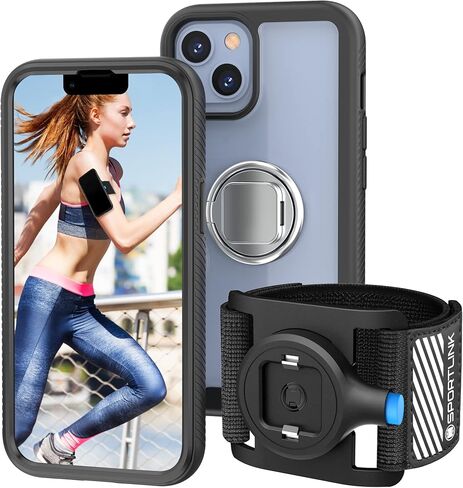 SportLink متوافق مع iPhone 13 Running Arm -Arm -Arm -Armonder Collder لتشغيله مع Clear Screatproof Case & Phone Ring حامل للياقة الرياضية الرياضية in Kuwait