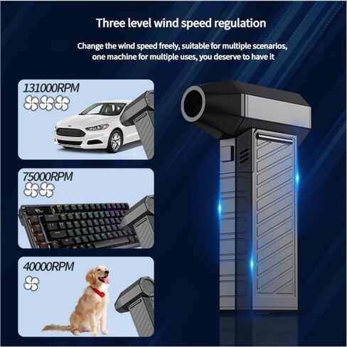 Electric Air Duster Rechargeable 130000RPM Super Powerful Turbo Dry Violent Jet Fan Cordless Rugged Air Blower for Electronics PC Car Detailing Home Cleaning Mini in Saudi Arabia