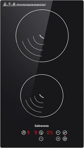 تحريض Cooktop 2 الموقد ، و 12 بوصة العداد الموقد والموقد الكهربائي المدمج ، والموقد الحث ، أعلى من الزجاج الخزفي مع قفل الطفل ، توقيت ، 1800 واط ، مع 220 فولت -240 فولت in Kuwait