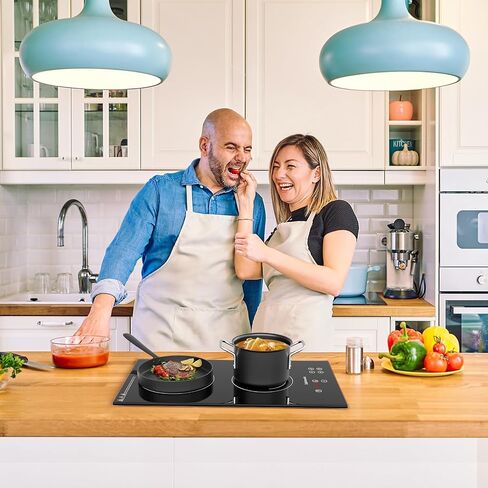 تحريض Cooktop 2 الموقد ، و 12 بوصة العداد الموقد والموقد الكهربائي المدمج ، والموقد الحث ، أعلى من الزجاج الخزفي مع قفل الطفل ، توقيت ، 1800 واط ، مع 220 فولت -240 فولت in Kuwait