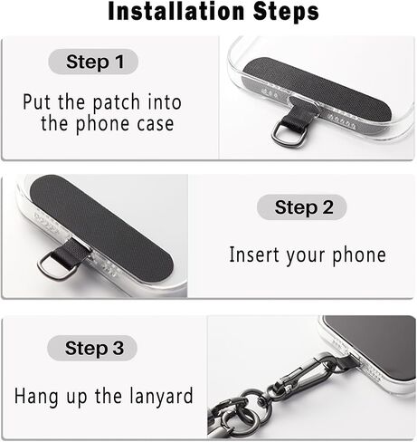 Phone Tether Tab, Cell Phone Lanyard Patch, iPhone Strap Connector for Full Phone Case, Cellphone Accessories in Saudi Arabia