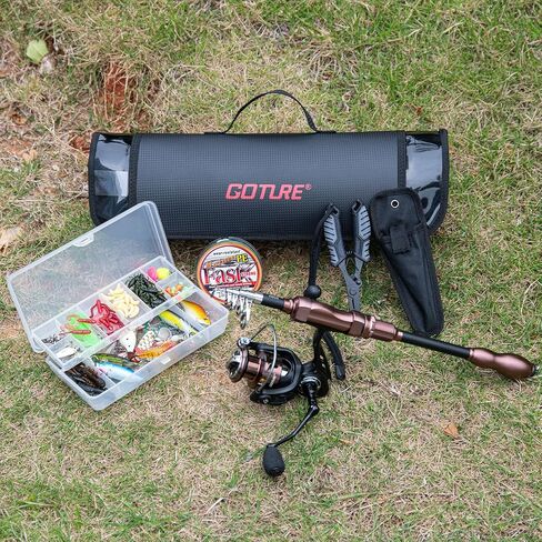 غوتور قضيب الصيد والكراهية مجموعات الصيد-عمود الصيد القطب غزل السحر مع حقيبة الناقل ، مجموعة صيد الصيد تلسكوبي للسفر للمياه المالحة العذبة الصيد الأسماك هدية هدية in Kuwait