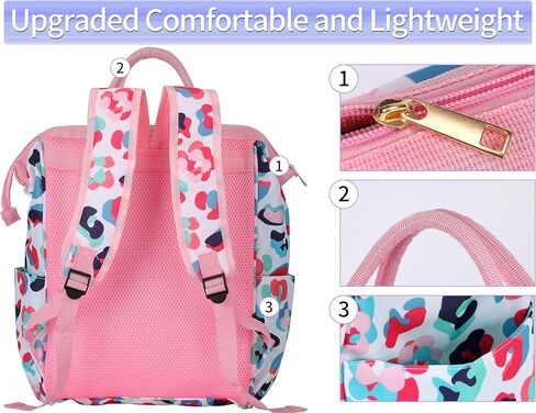 حقائب ظهر للظهر برودة Women Leak Leak Proof Propack Pass Cooler Bass خفيفة الوزن على ظهر الغداء الناعم مع مقصورة أكثر برودة ، وبرودة نبيذ للتخييم ، 24 علبة ....... (Leopard-D) in Kuwait