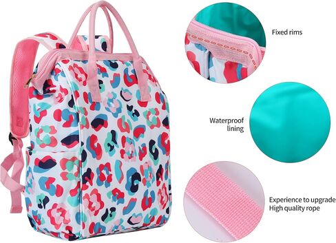 حقائب ظهر للظهر برودة Women Leak Leak Proof Propack Pass Cooler Bass خفيفة الوزن على ظهر الغداء الناعم مع مقصورة أكثر برودة ، وبرودة نبيذ للتخييم ، 24 علبة ....... (Leopard-D) in Kuwait