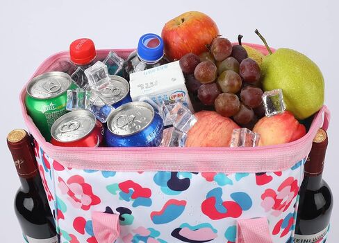 حقائب ظهر للظهر برودة Women Leak Leak Proof Propack Pass Cooler Bass خفيفة الوزن على ظهر الغداء الناعم مع مقصورة أكثر برودة ، وبرودة نبيذ للتخييم ، 24 علبة ....... (Leopard-D) in Kuwait