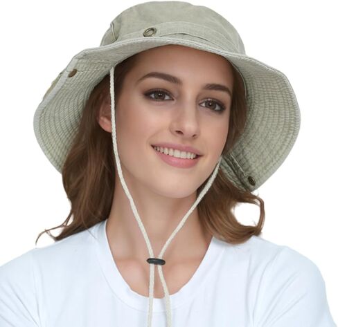Men's Wide Brim Sun Hat-UPF 50+ Protection,Waterproof Bucket Hat for Fishing, Hiking, Camping,Breathable Nylon & Mesh in Kuwait