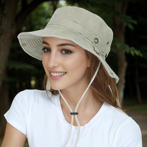Men's Wide Brim Sun Hat-UPF 50+ Protection,Waterproof Bucket Hat for Fishing, Hiking, Camping,Breathable Nylon & Mesh in Kuwait